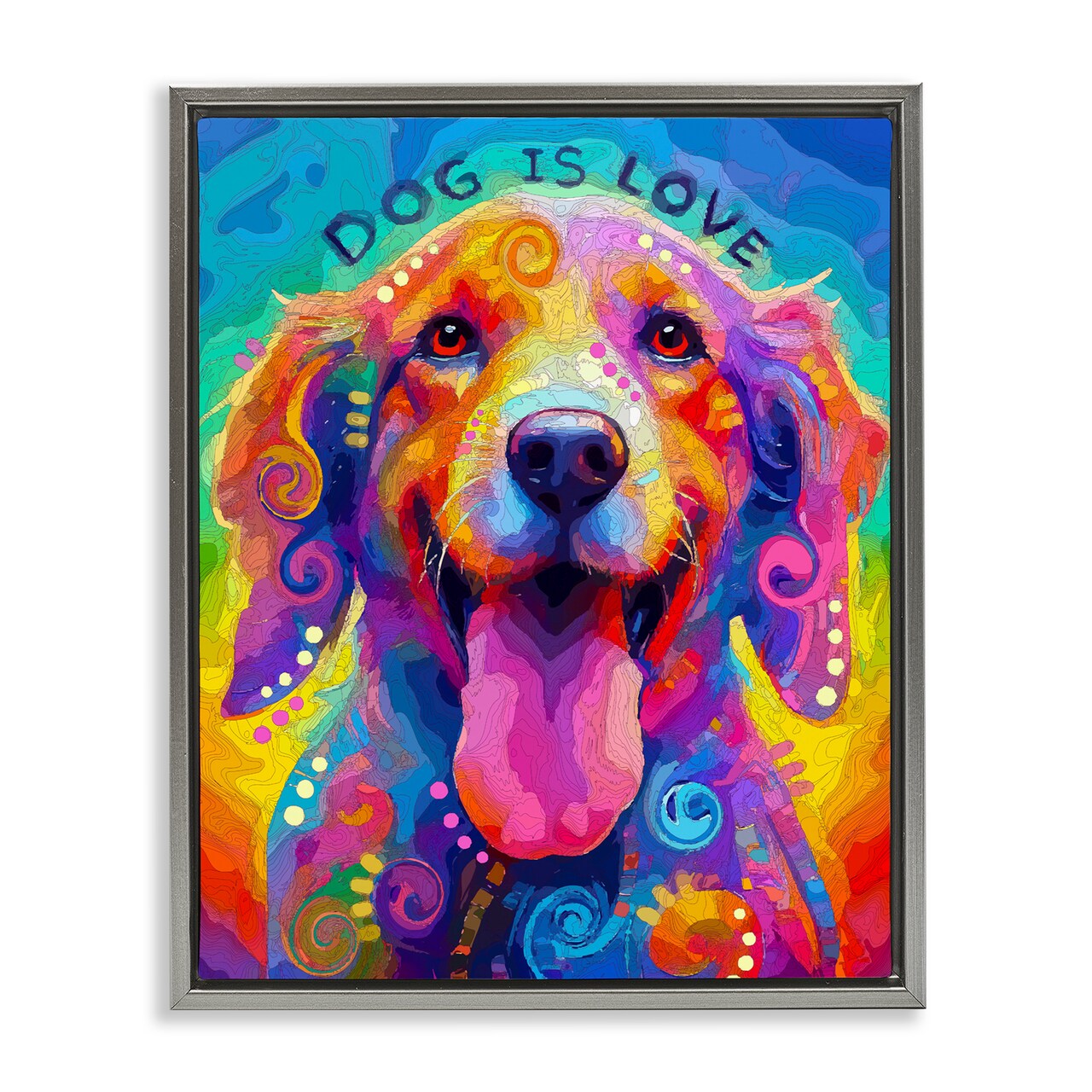 Stupell Industries Dog Is Love Swirled Pattern Floating Frame, design by Dean Russo- Evolution Collection